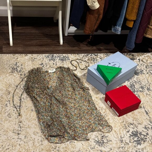 Zadig and Voltaire green and brown sleeveless blouse XS - Picture 1 of 3